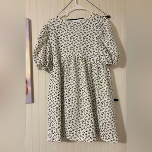 Topshop Puff Sleeve Floral Dress